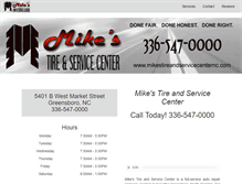 Tablet Screenshot of mikestireandservicecenternc.com